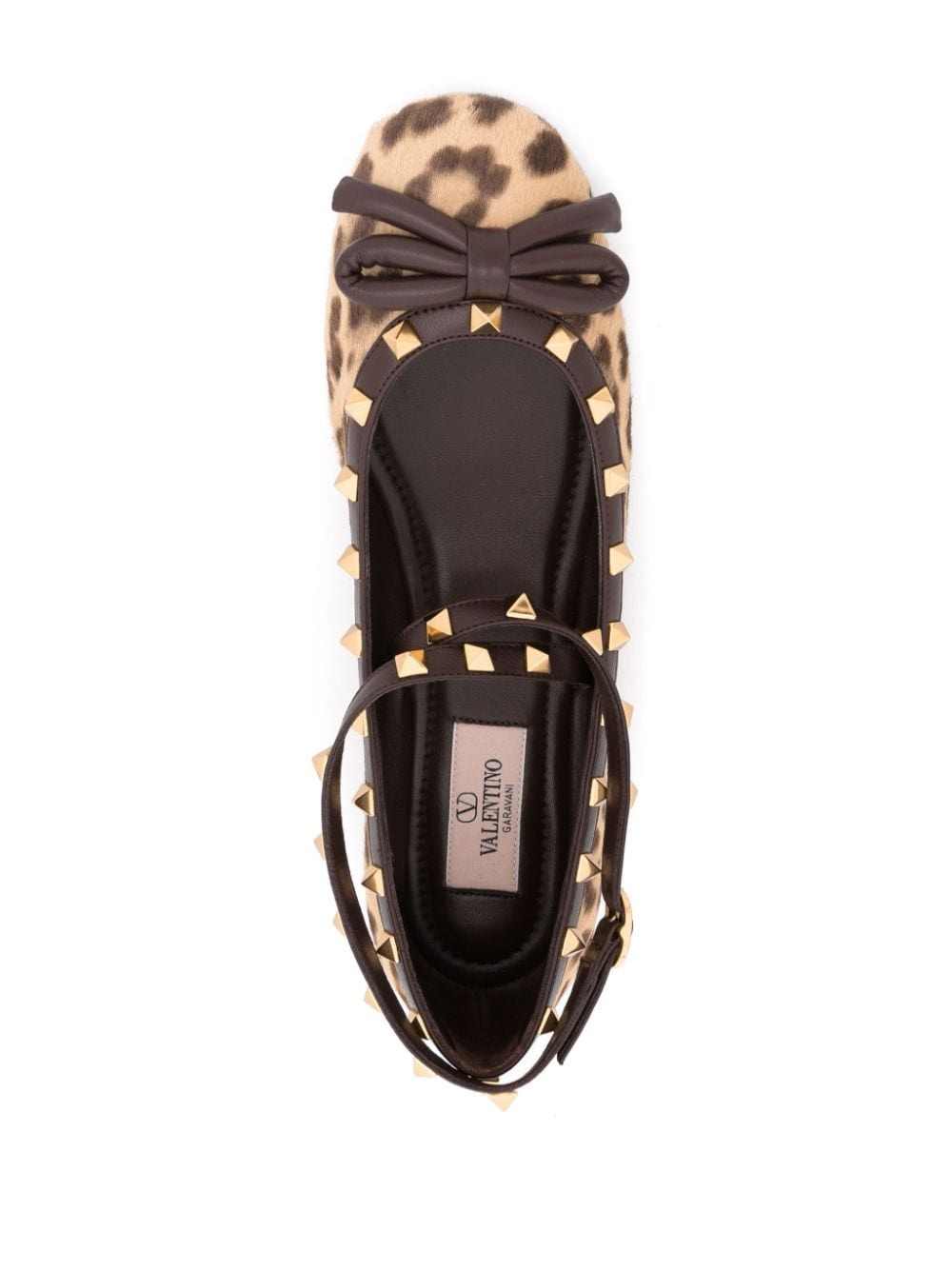 leopard-print leather ballerina shoes - 4