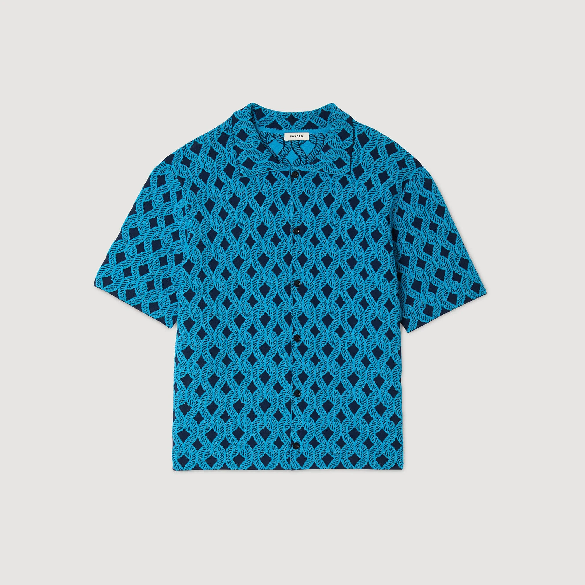 ROPE JACQUARD CARDIGAN SHIRT - 1