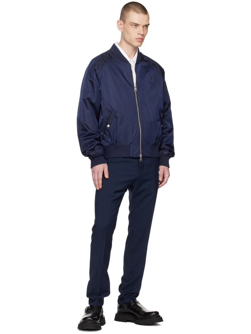 AMI Paris Navy Cigarette Fit Trousers outlook
