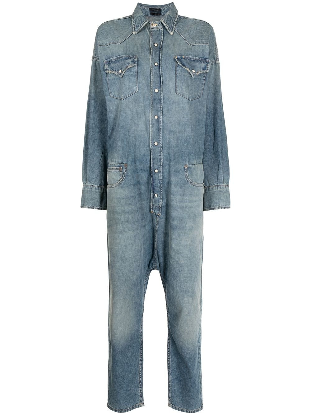 stonewashed denim jumpsuit - 2