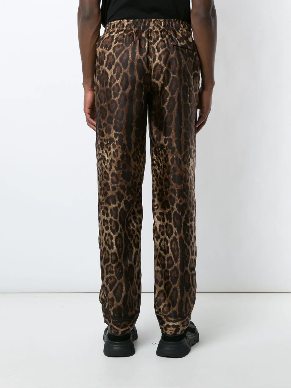 leopard print straight-leg trousers - 4