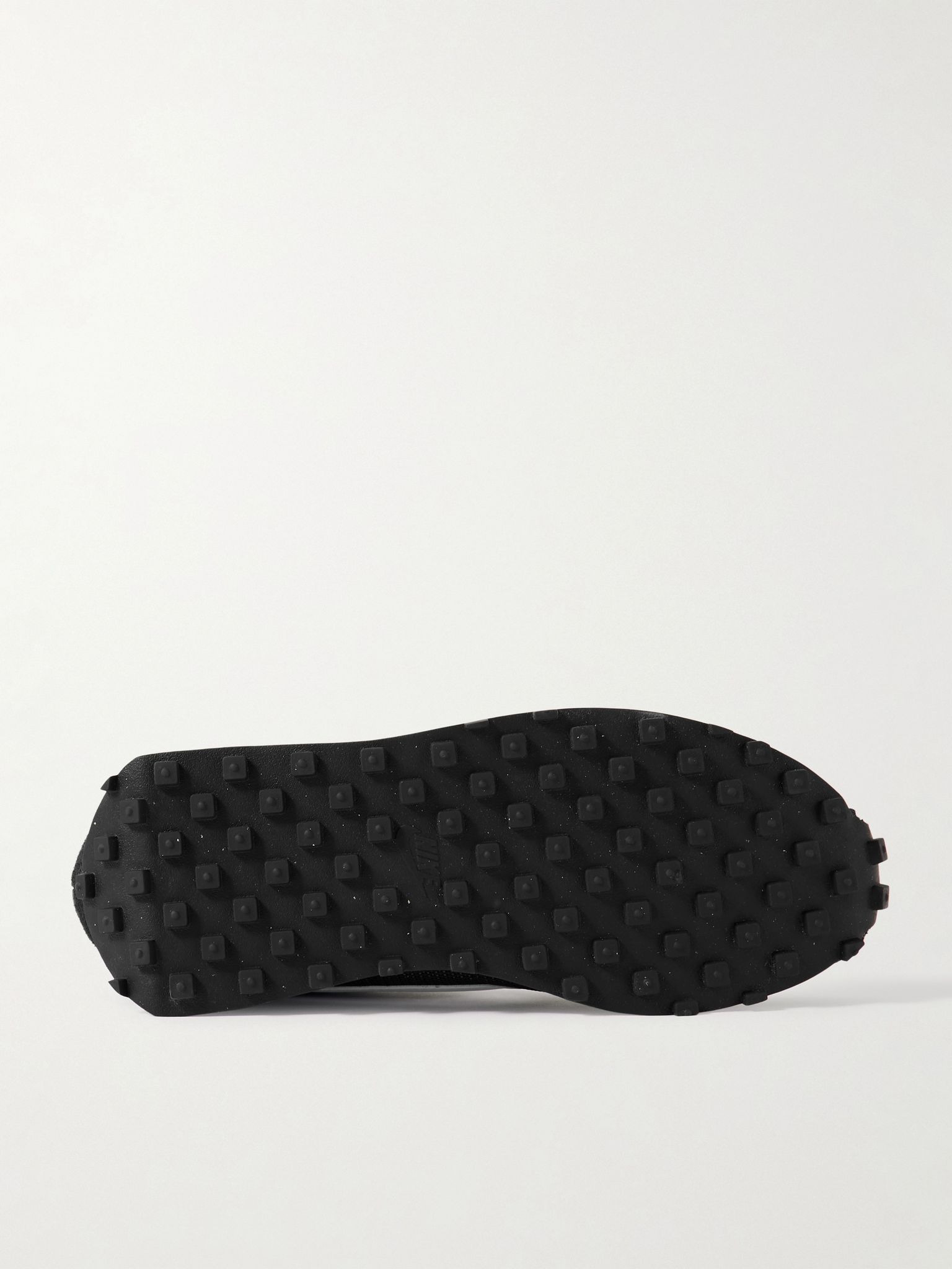 LD-1000 Leather and Suede-Trimmed Mesh Sneakers Black - 3