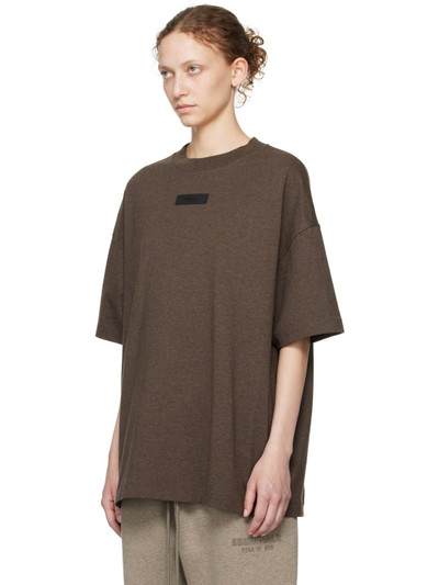 ESSENTIALS Brown Crewneck T-Shirt outlook