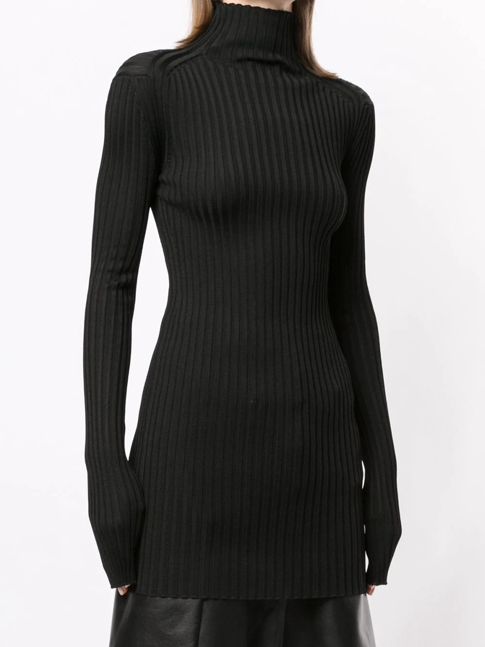 roll-neck ribbed jumper - 3