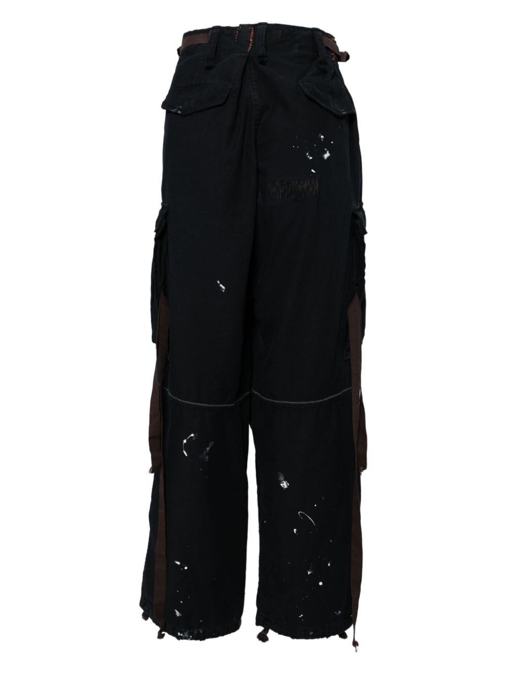 stitch-detailed cargo trousers - 2