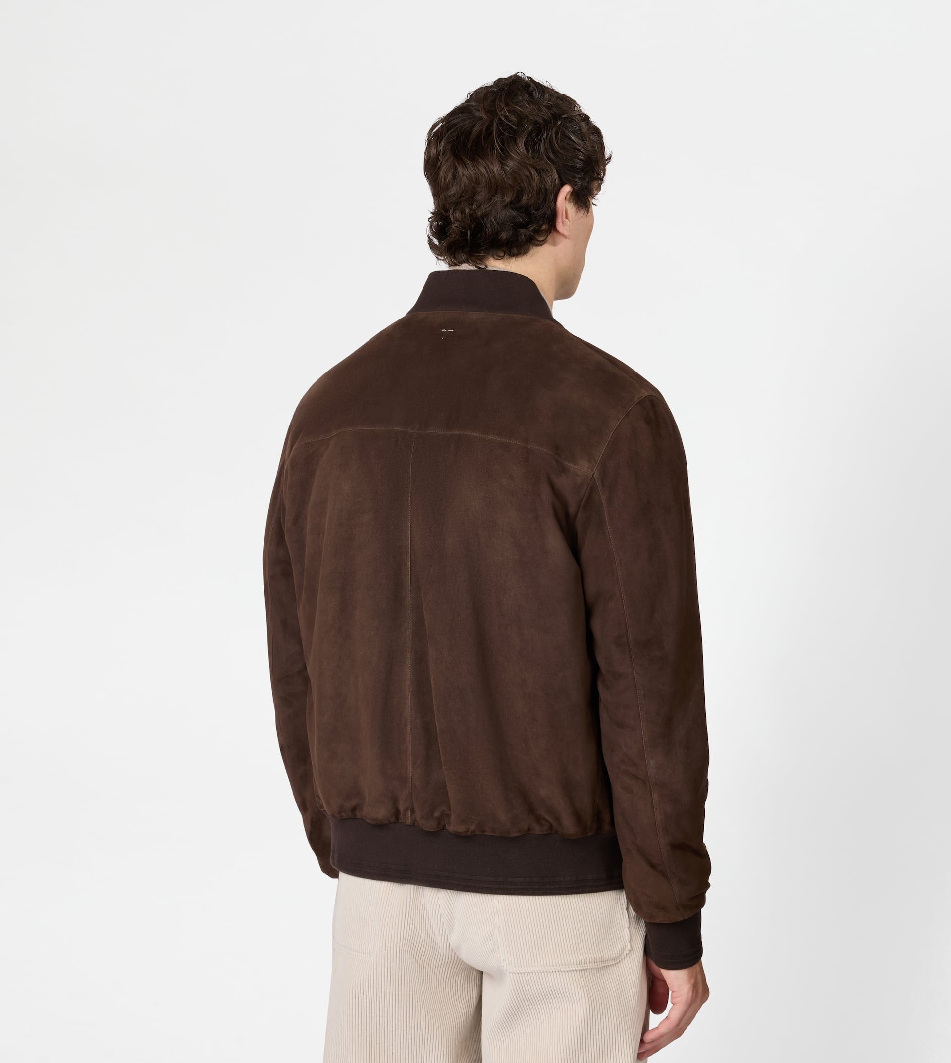 BOMBER JACKET IN PASHMY SUEDE - BROWN - 4