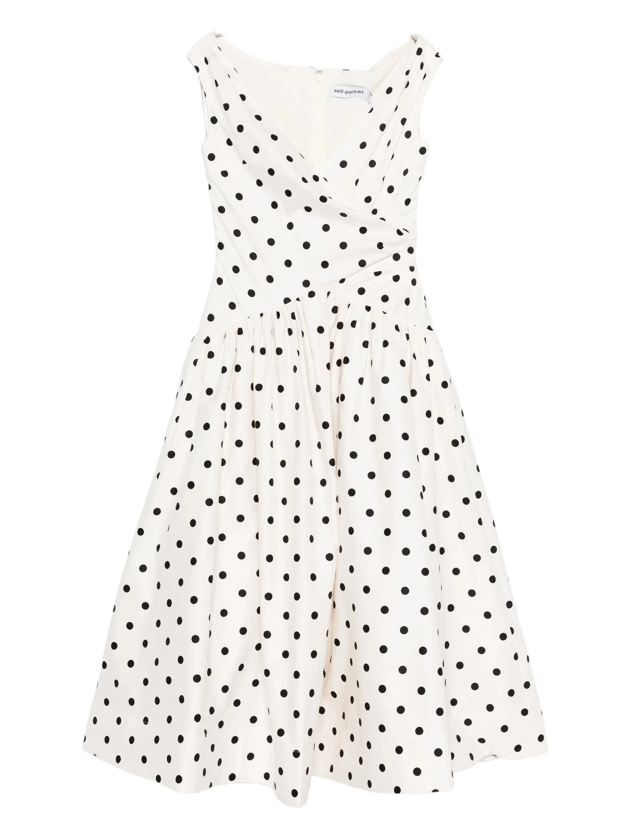 Self-portrait Polka-dot Wrap Midi Dress - 1