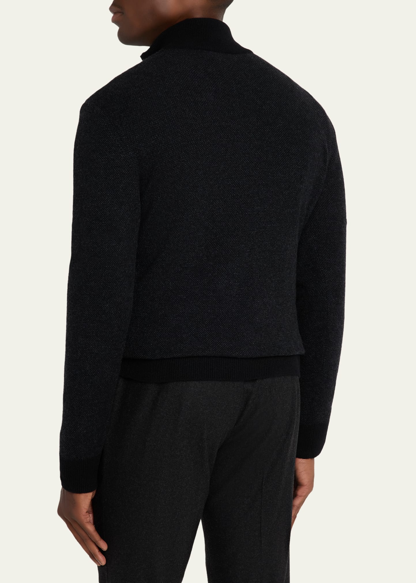 Men's Cashmere Birdseye Quarter-Zip Sweater - 3