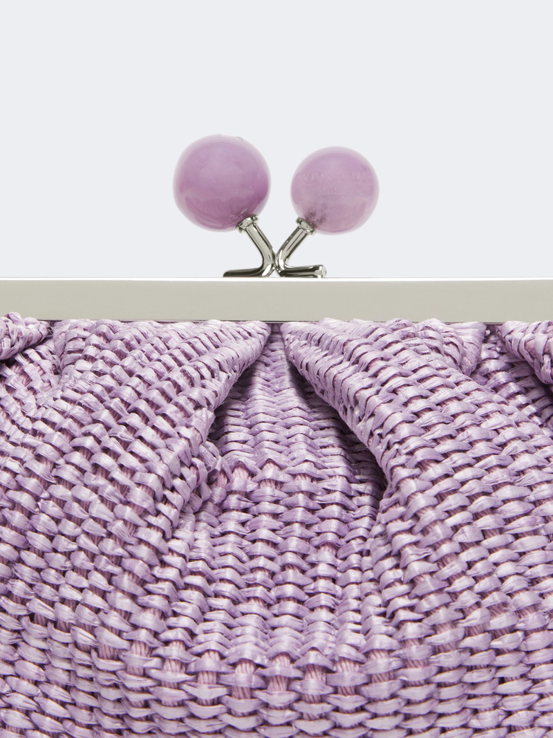PALMAS Small raffia-effect Pasticcino Bag - LILAC 5