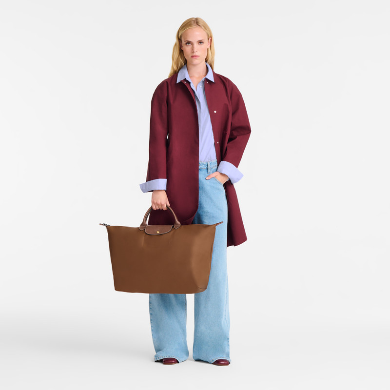Longchamp Le Pliage Original L Travel bag Cognac - Recycled canvas outlook