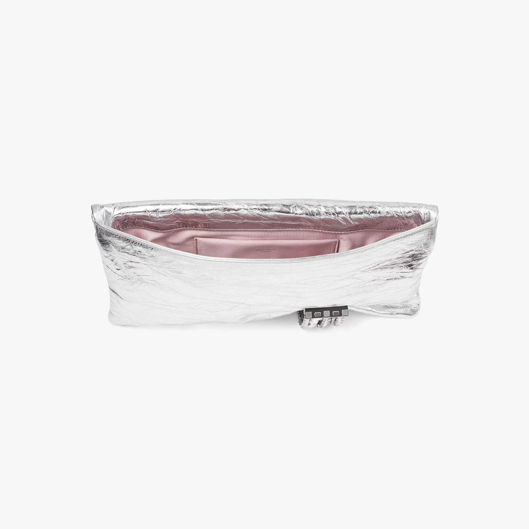 Zandra
Silver Vintage Metallic Leather Clutch Bag - 5