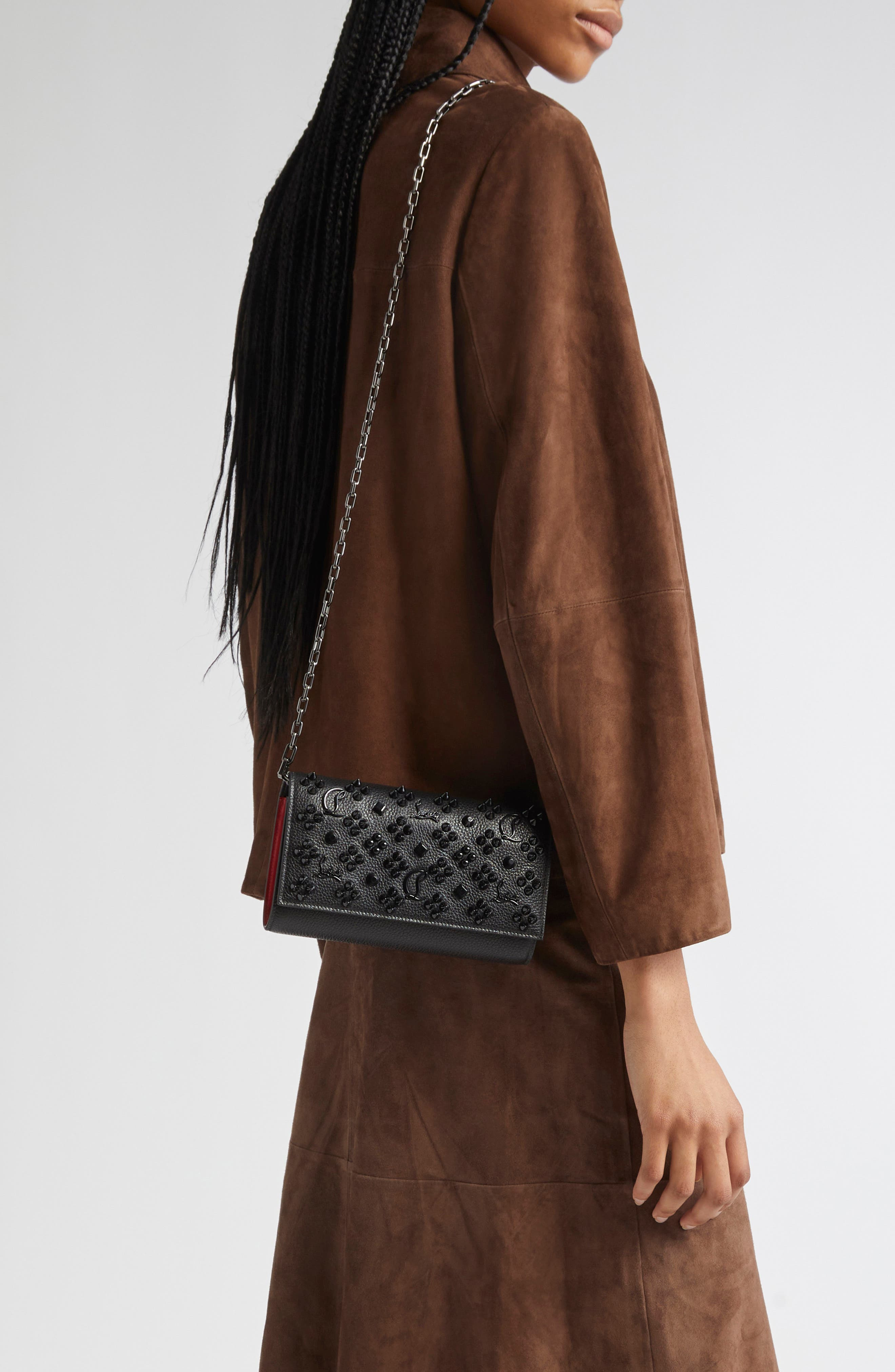 Christian Louboutin Paloma Leather Clutch in Black at Nordstrom - 2