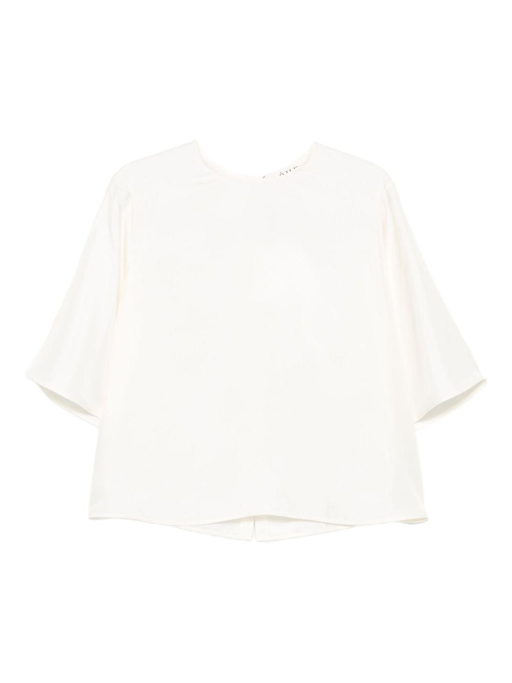 short-sleeve silk top - 1