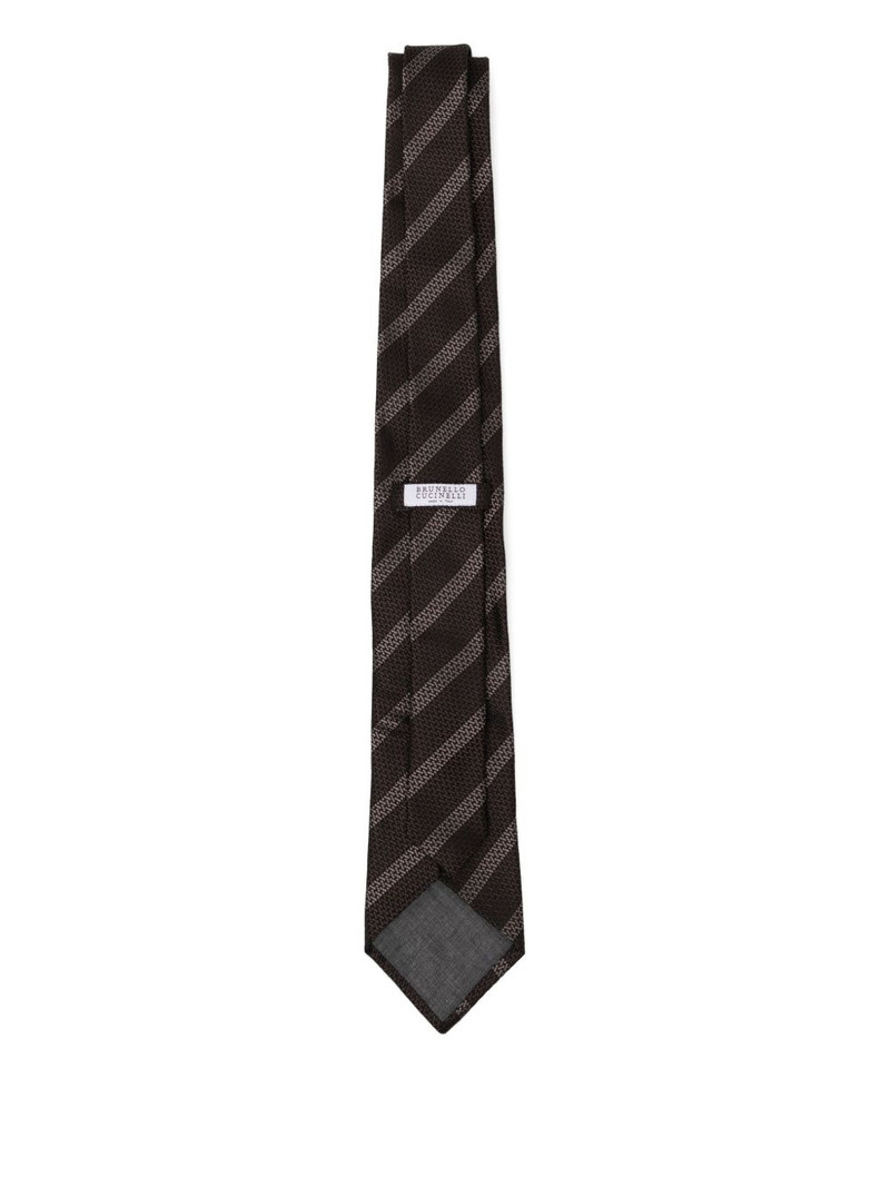 Brunello Cucinelli striped silk tie outlook