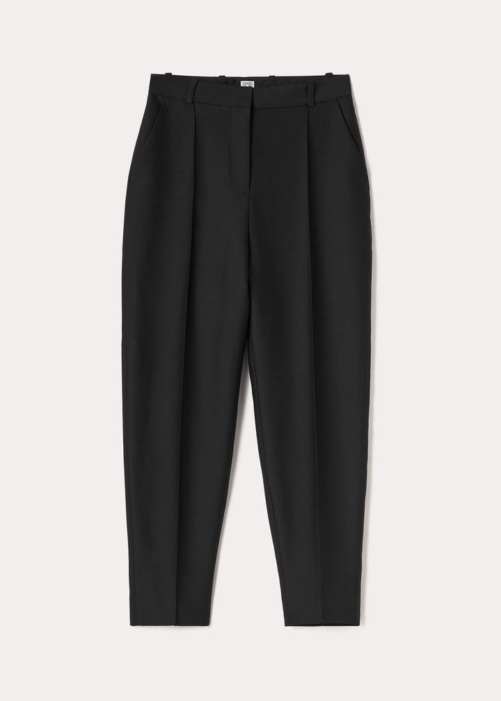 Sewn pleat evening trousers black - 1