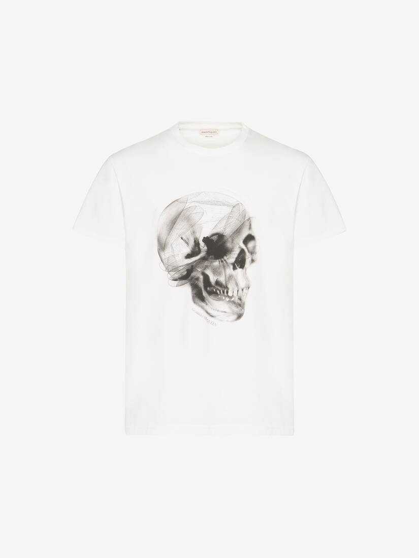 Men's Dragonfly Skull T-shirt in White/black - 1