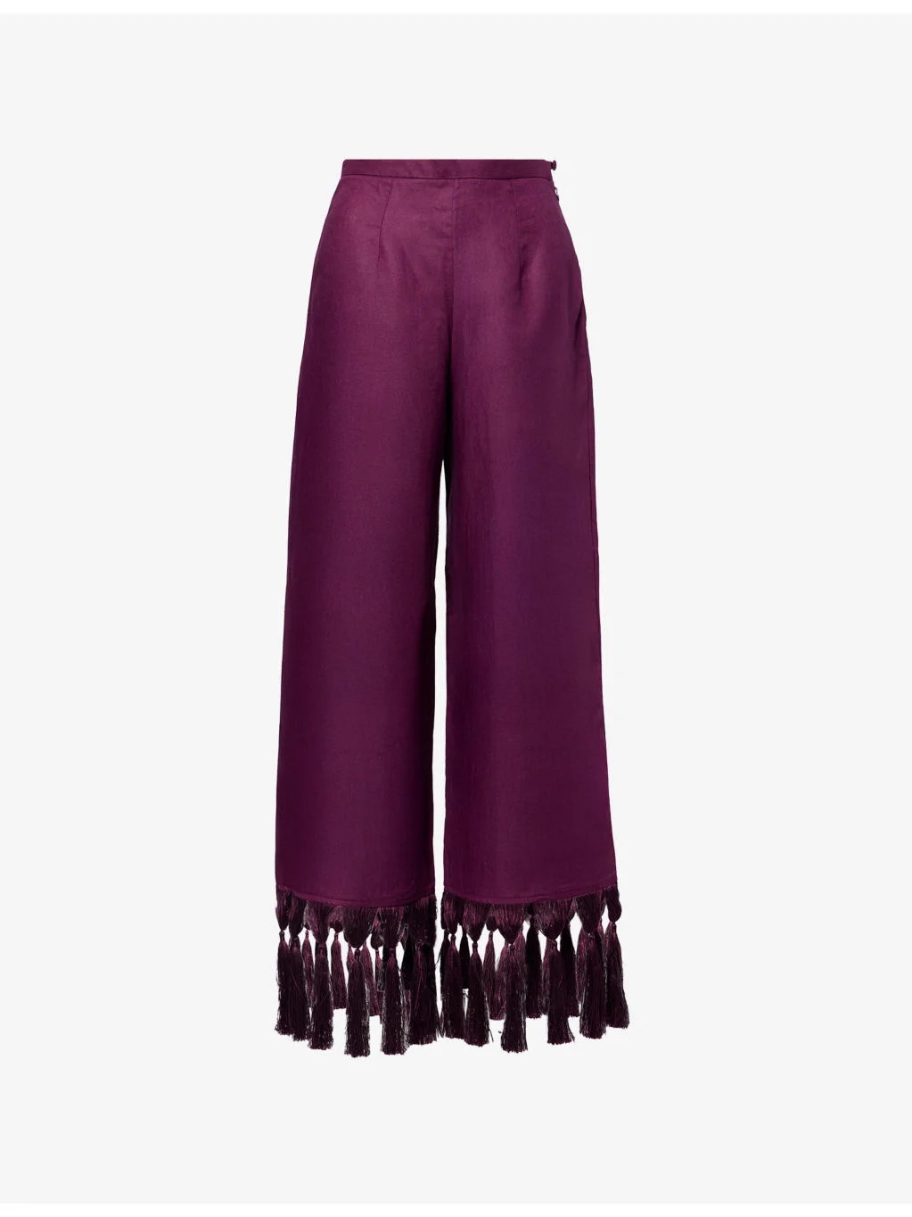 Marlino Fringed Linen Trousers - 1