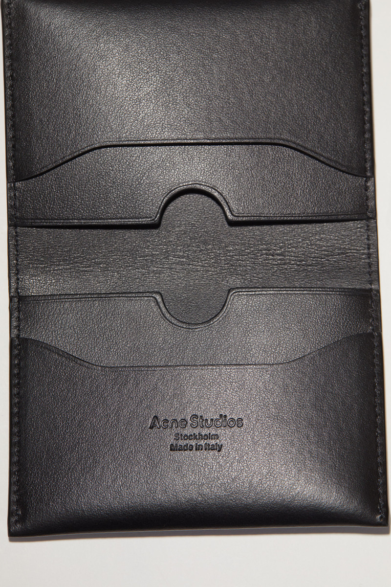 Folded leather wallet - Black 5