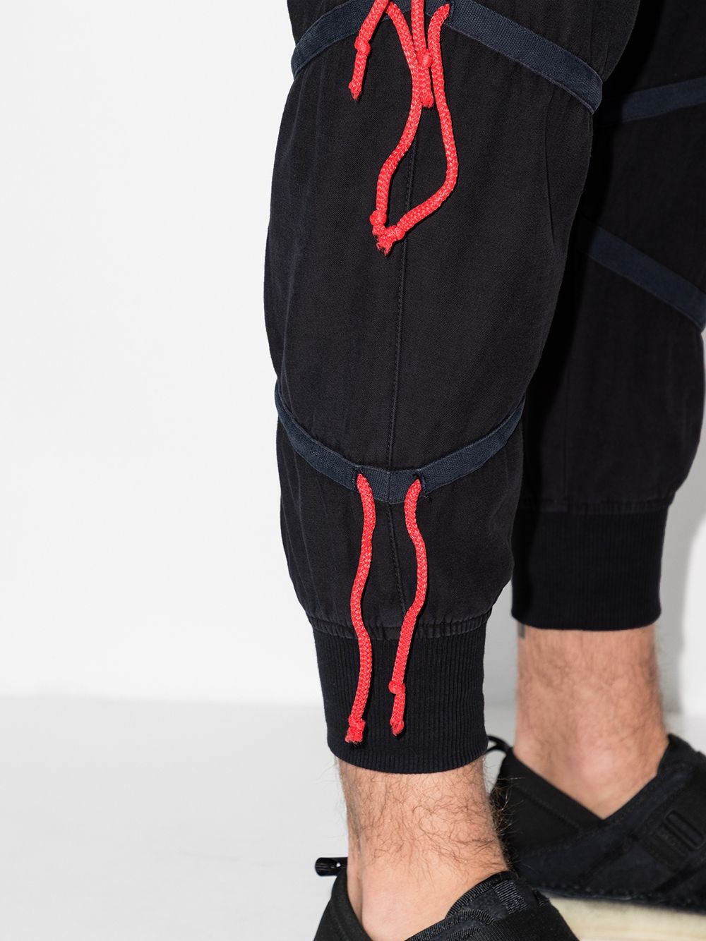 Zig-Zag drawstring panelled track pants - 4