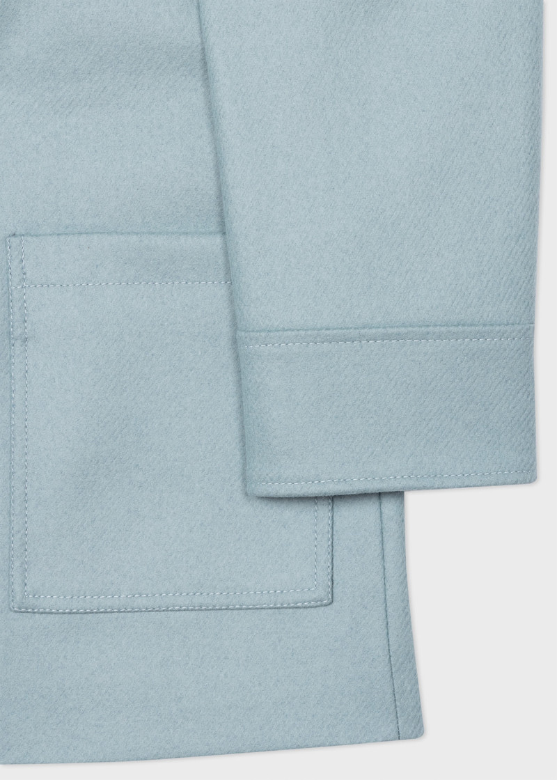 Paul Smith Light Blue Wool-Cashmere Pea Coat outlook