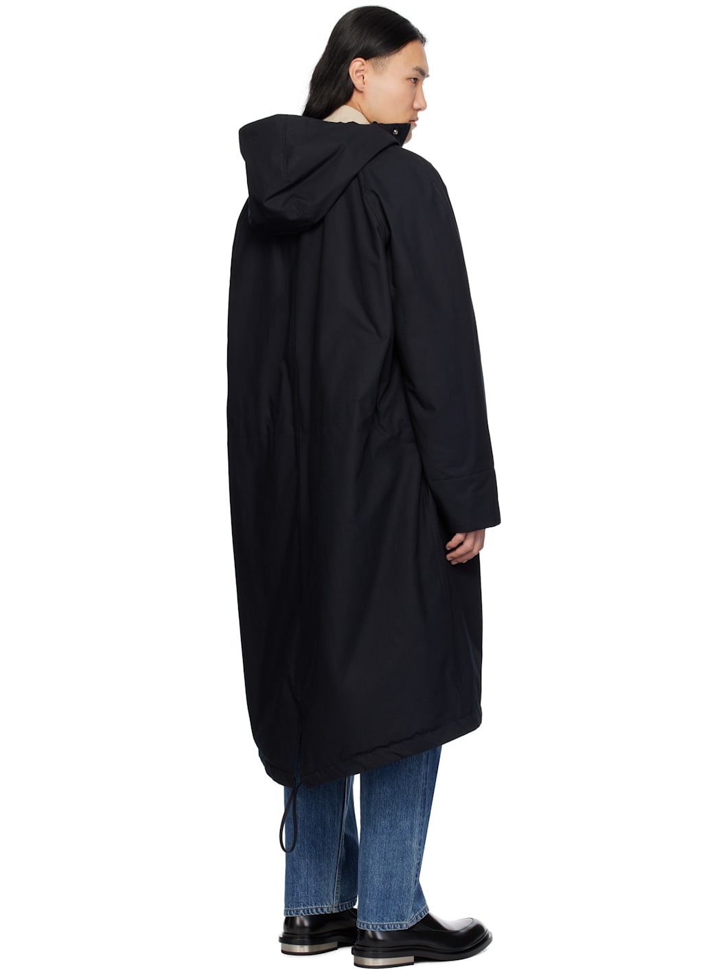 Navy Hooded Coat - 3