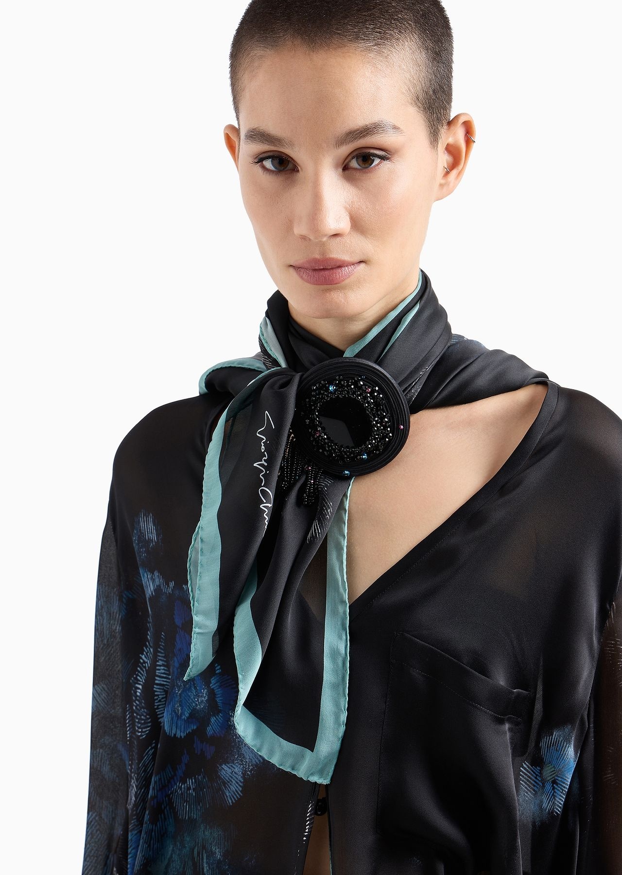 Silk-charmeuse, floral-print shirt - 5