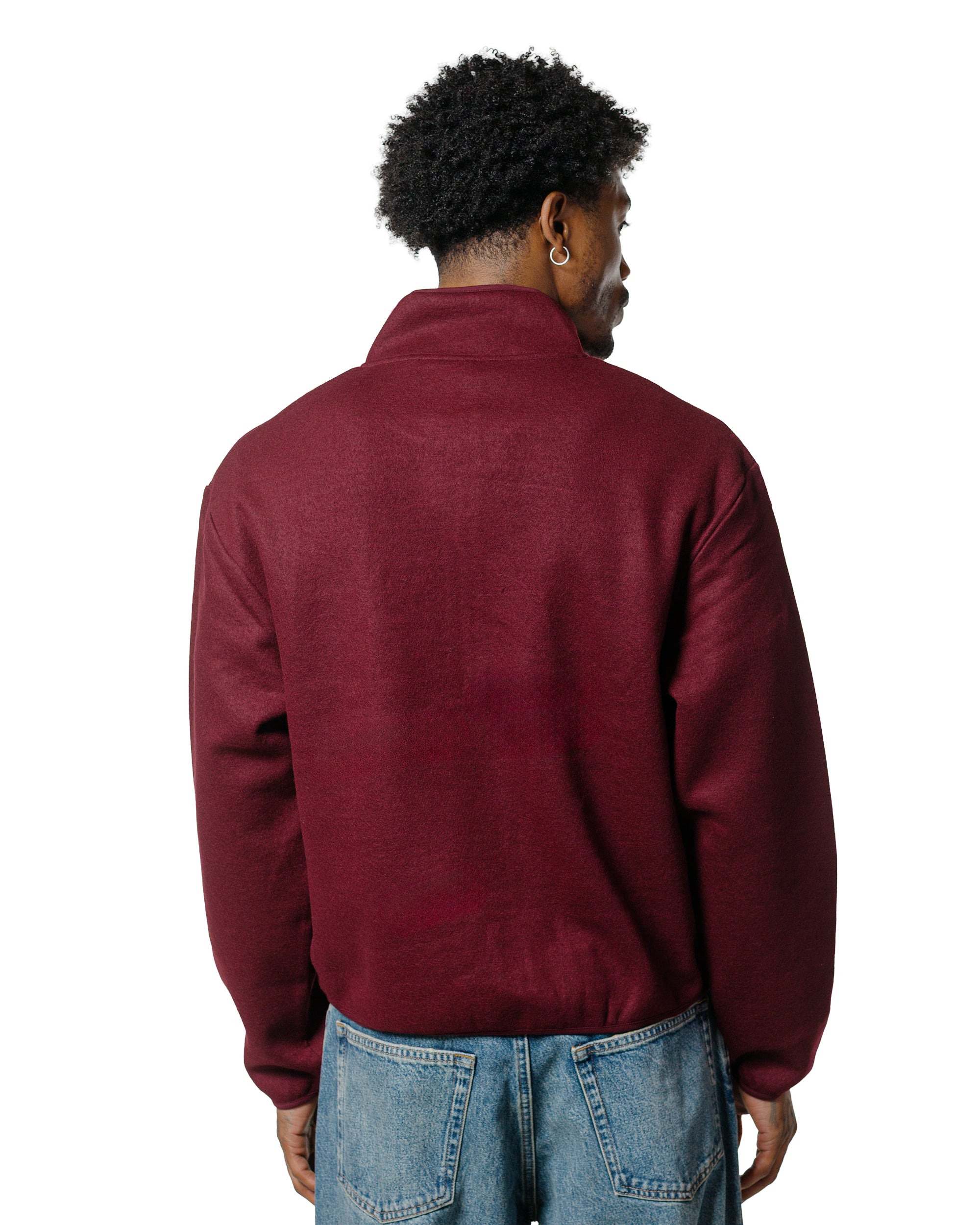 Wool Half Zip Burgundy - 3