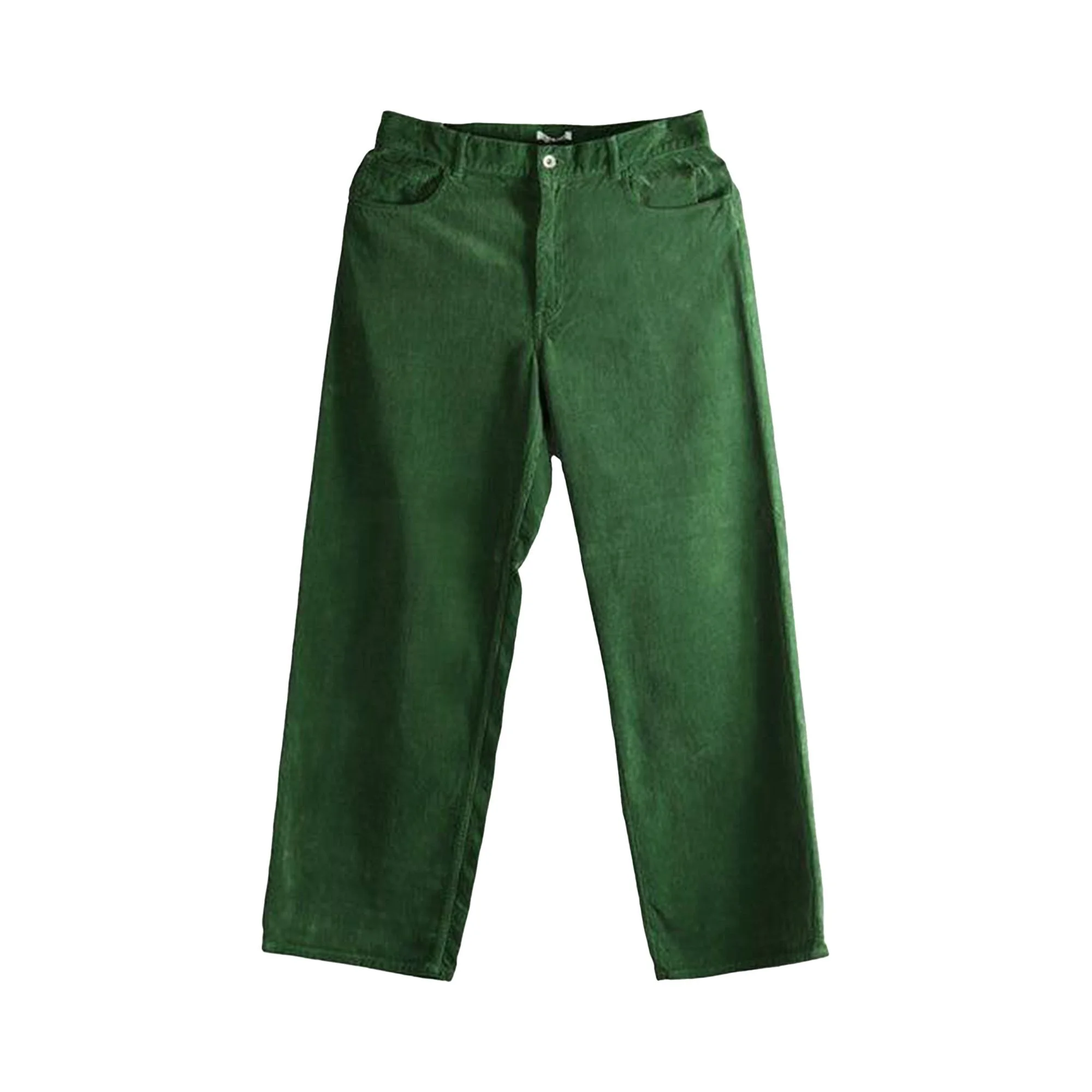 Auralee Pigment Dyed Finx Corduroy Wide 5P Pants 'Forest Green' - 1