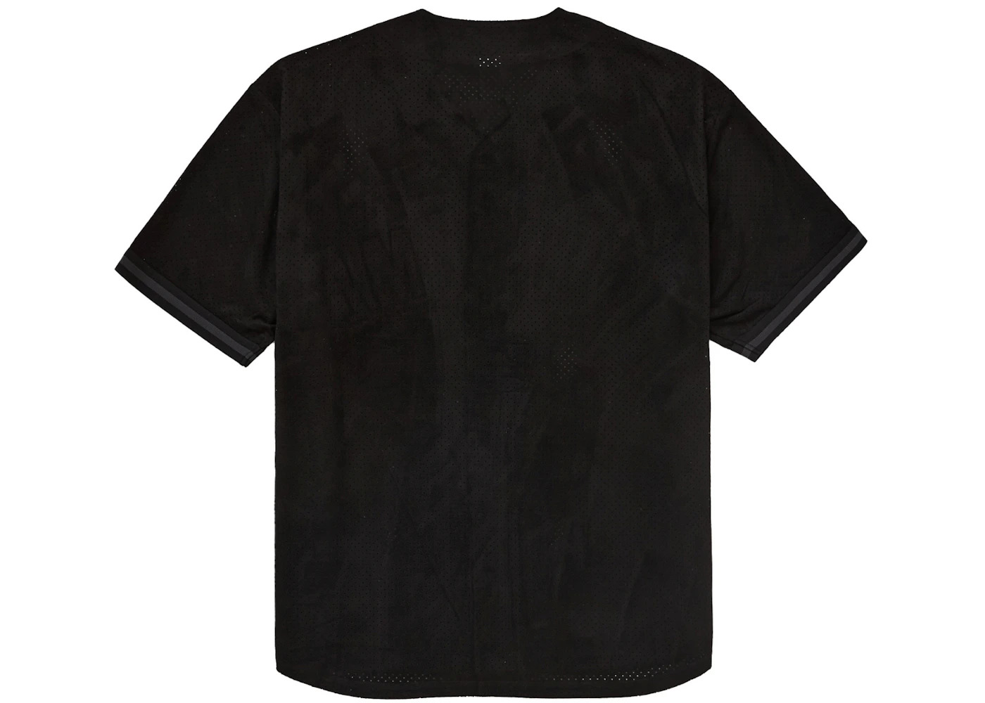 Supreme Ultrasuede Mesh Baseball Jersey Black - 2