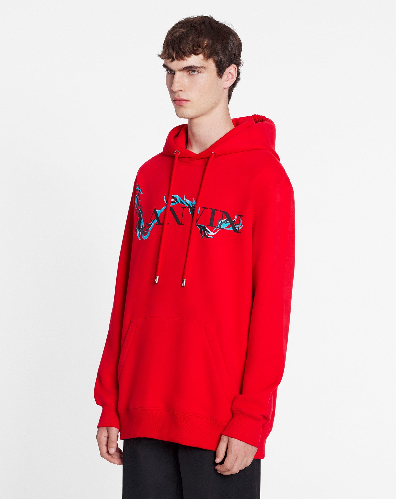 UNISEX DRAGON PRINT LOOSE-FITTING HOODIE - 5
