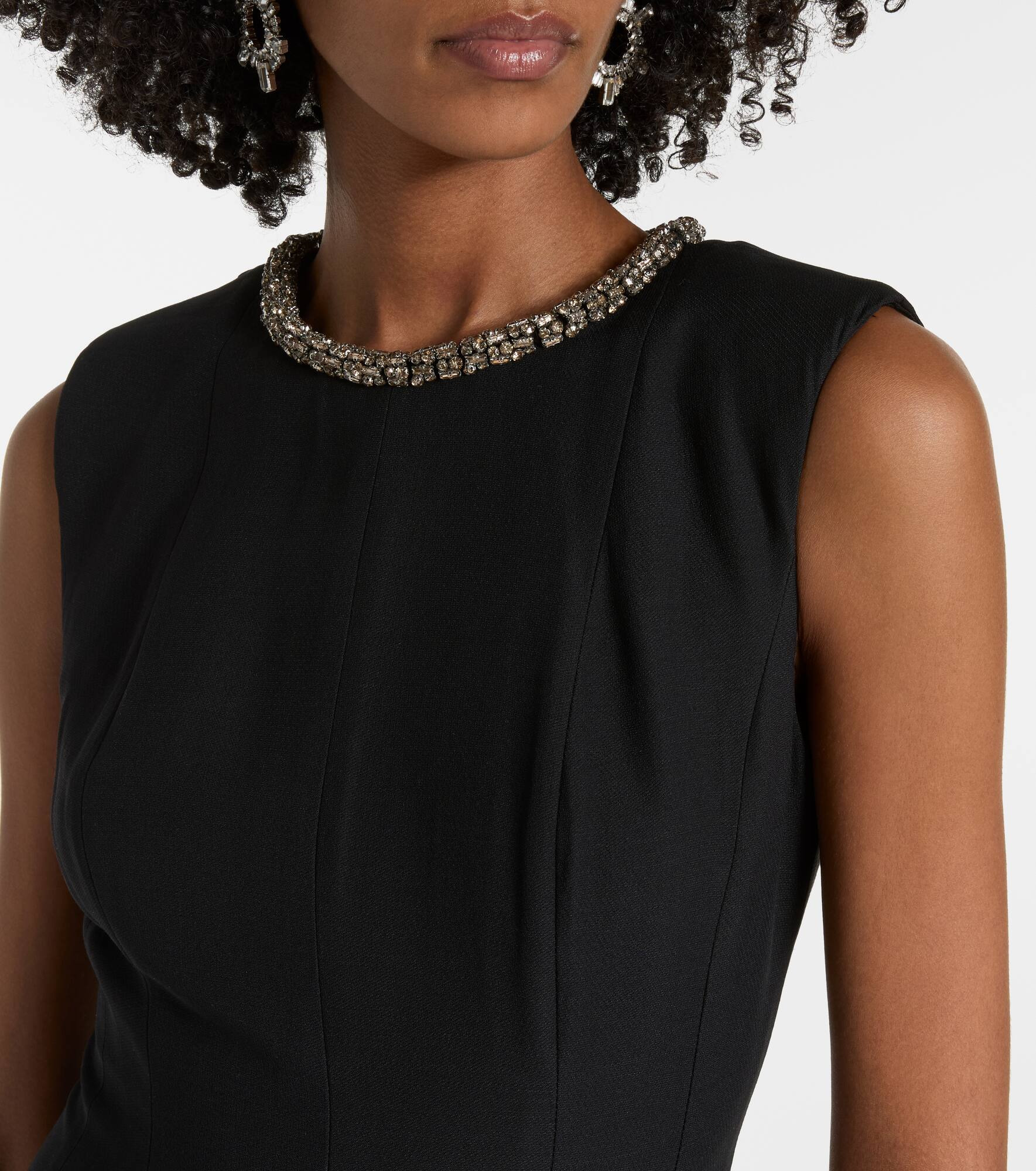 Embellished wool and silk midi dress - 4