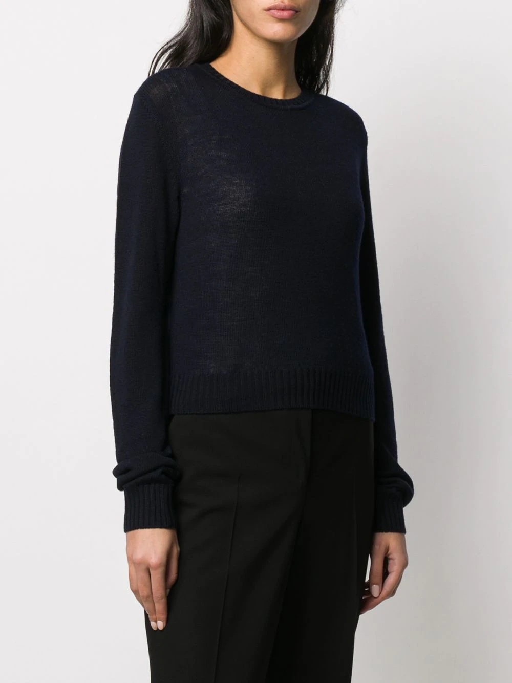 cropped round neck jumper - 3