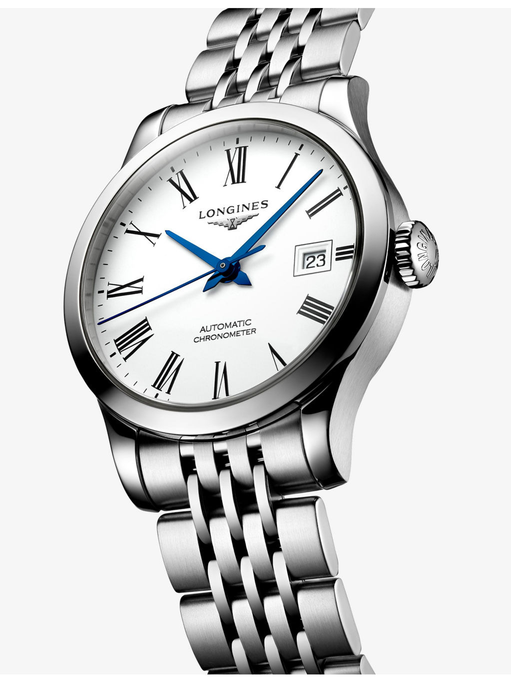 L2.321.4.11.6 Record Blue Steel Hands 30mm Stainless-Steel Automatic Watch - 3