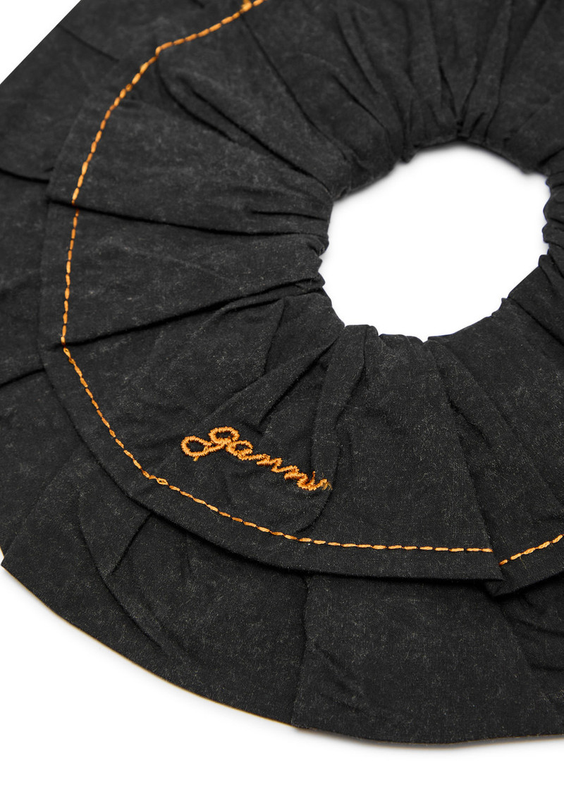 GANNI Ganni Logo-embroidered Stretch-cotton Scrunchie outlook
