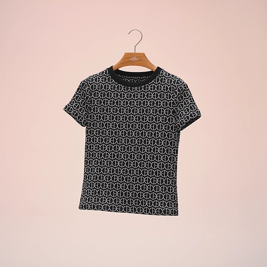 "H Rond" jacquard micro t-shirt - 4