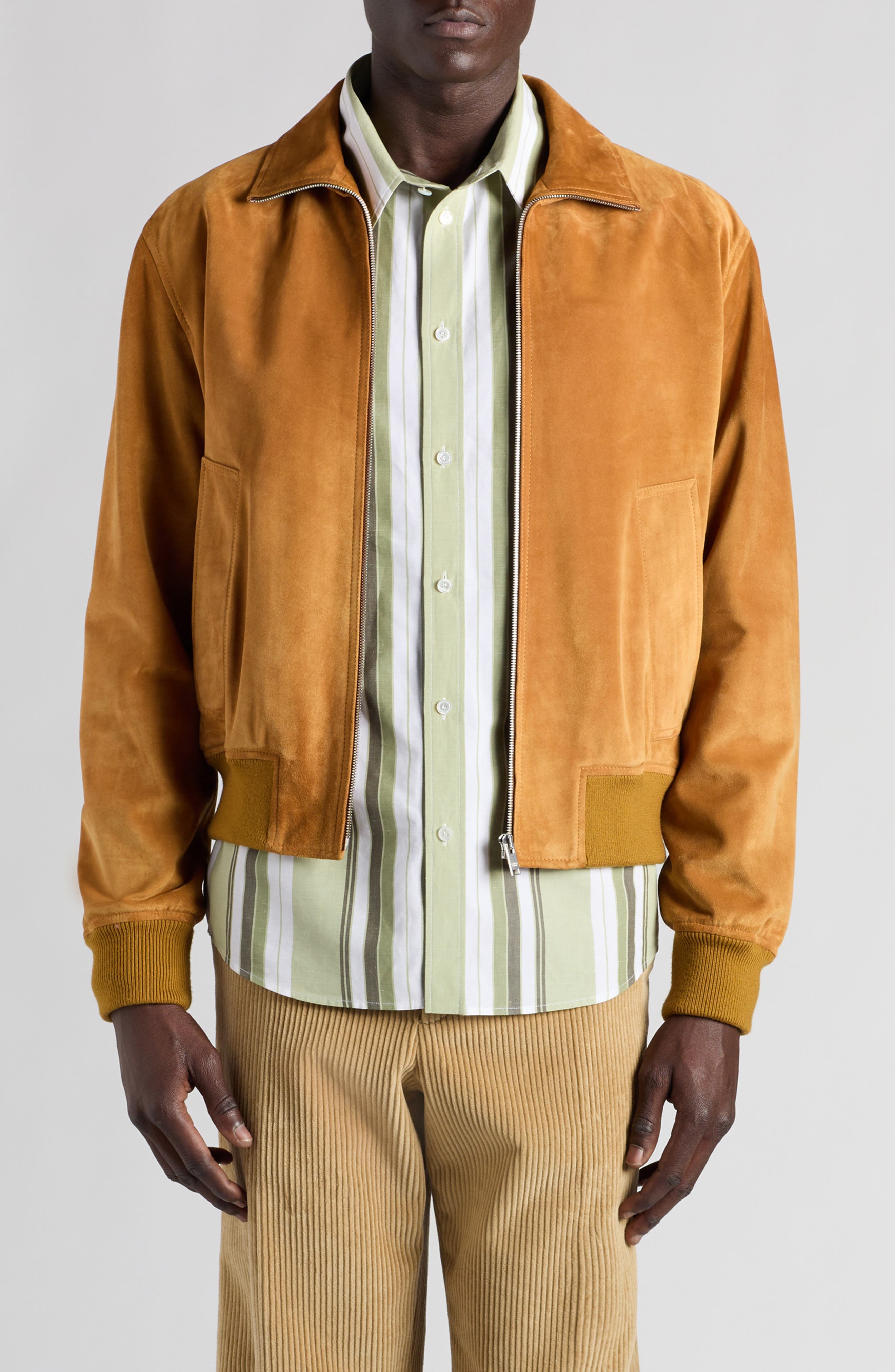 Bottega Veneta Suede Jacket in 7004 Peanut Butter at Nordstrom - 1