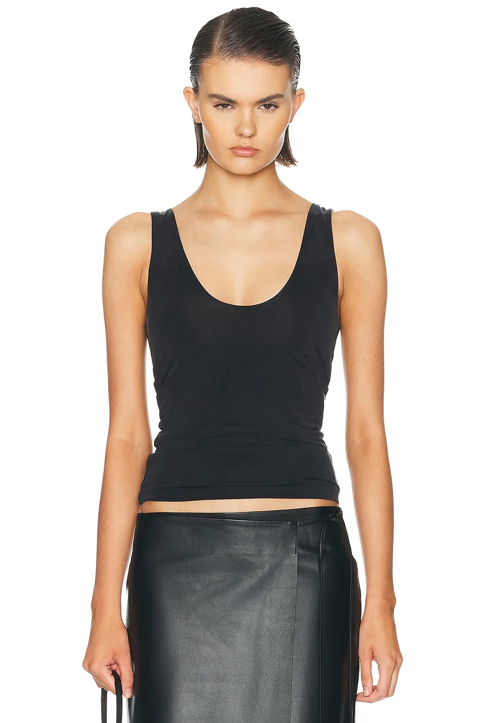 Cupro Jersey Low Scoop Tank Top - 1