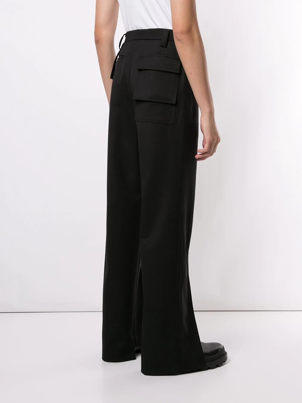 split-hem straight leg trousers - 4