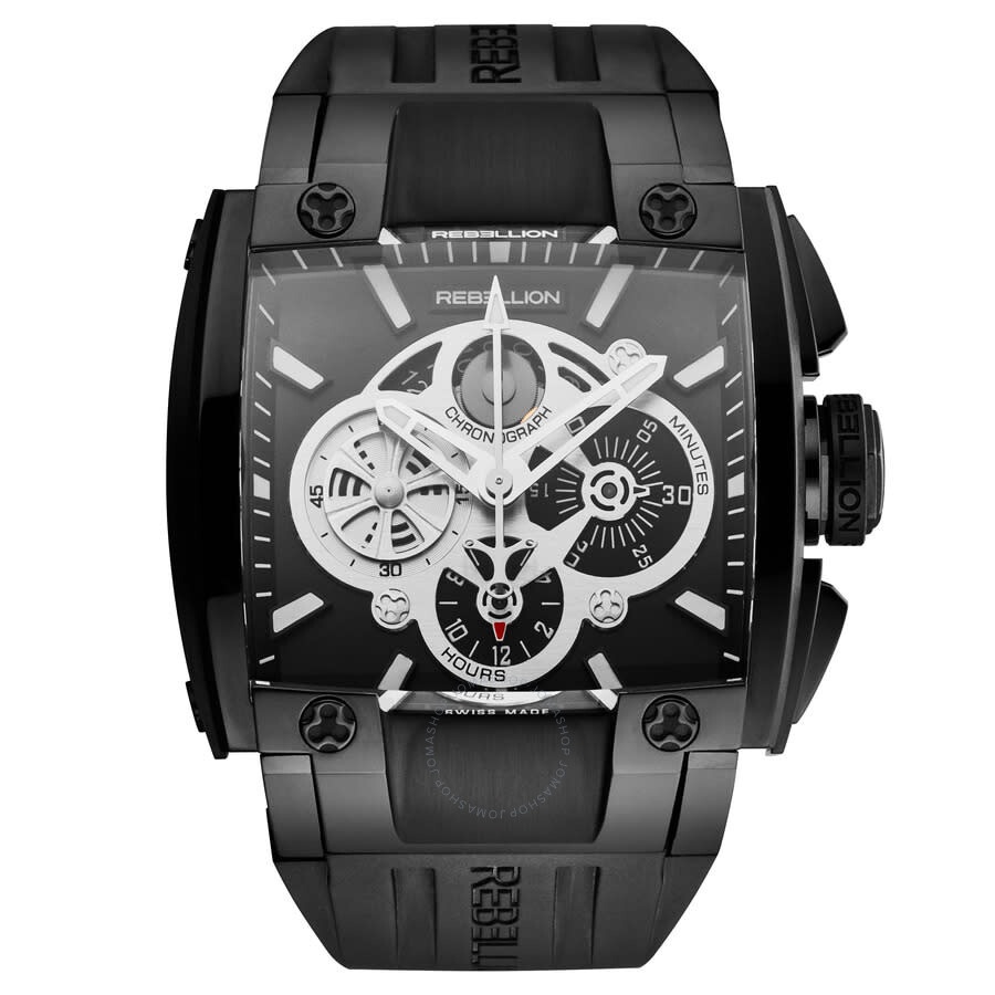 Rebellion - Rebellion Re1 Chronograph Automatic Black Dial Men's Watch RB.RE1.CH.ST - 1