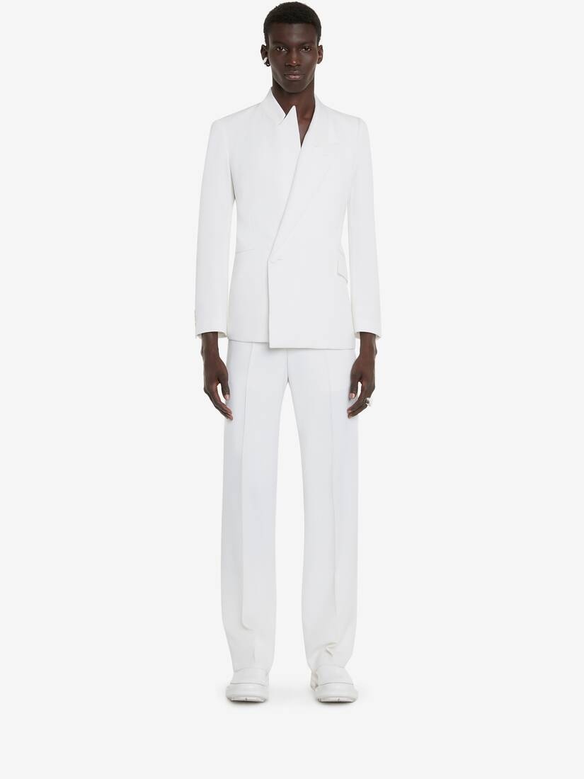 Men's Asymmetric Jacket in Soft White - 2