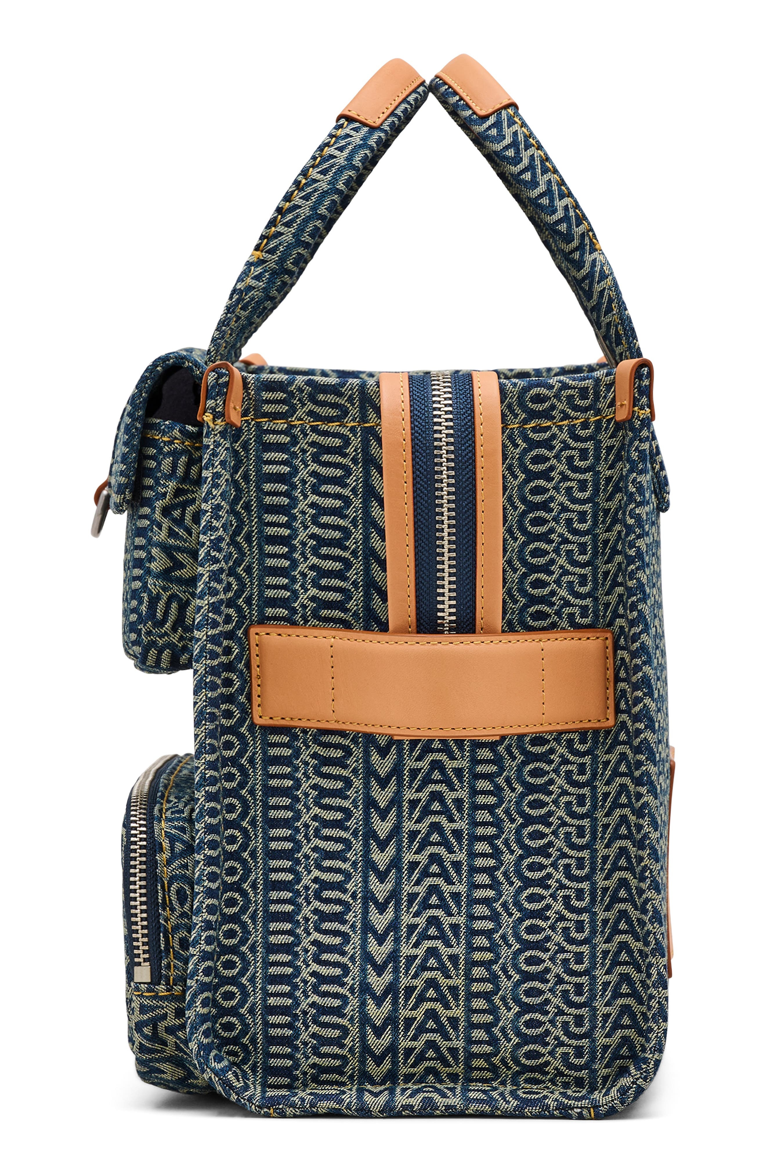 Marc Jacobs The Cargo Monogram Denim Medium Tote Bag in Sun Faded Denim at Nordstrom - 4