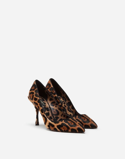 Dolce & Gabbana Leopard-print pony hair pumps outlook