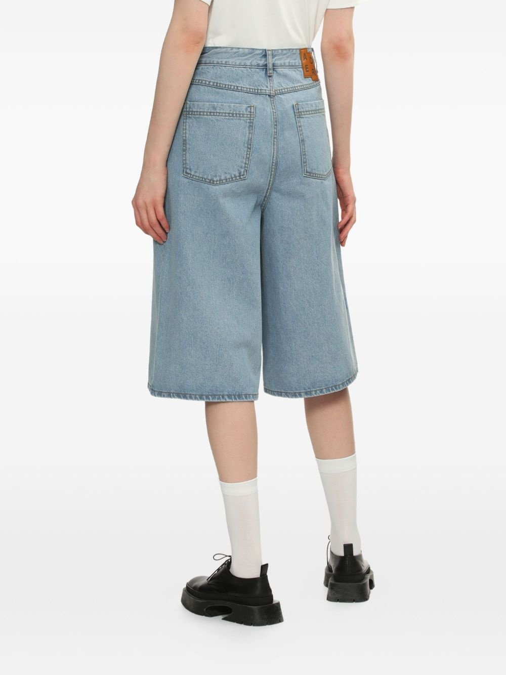 Sig high-waisted denim shorts - 4