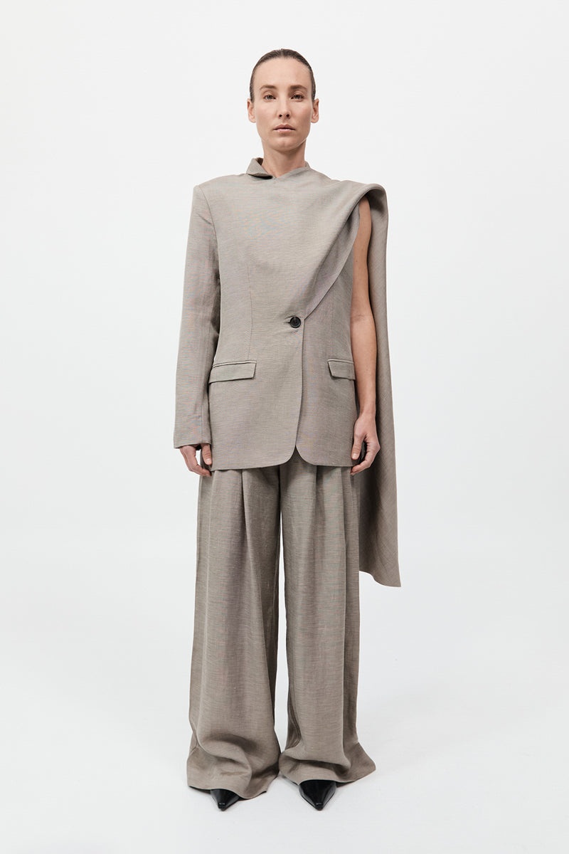 Melange Scarf Blazer - Rye - 2