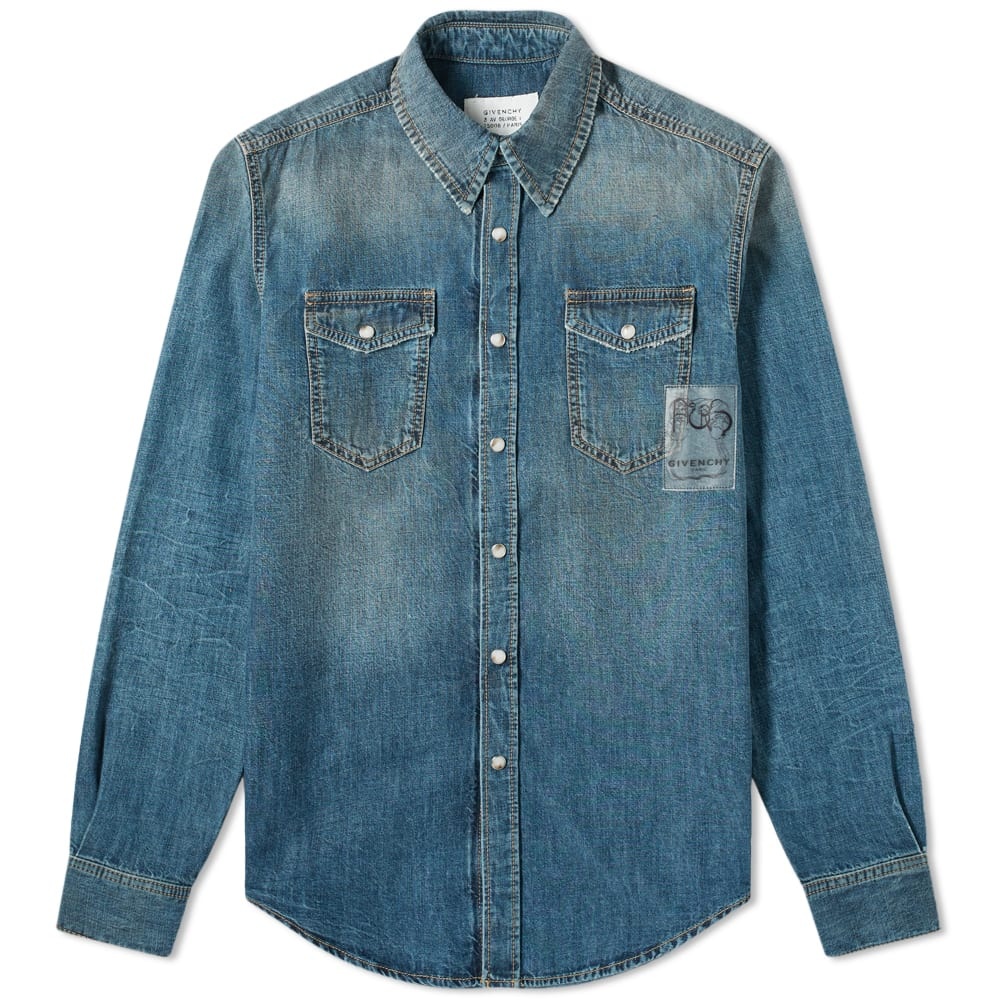 Givenchy Patch Logo Denim Shirt - 1