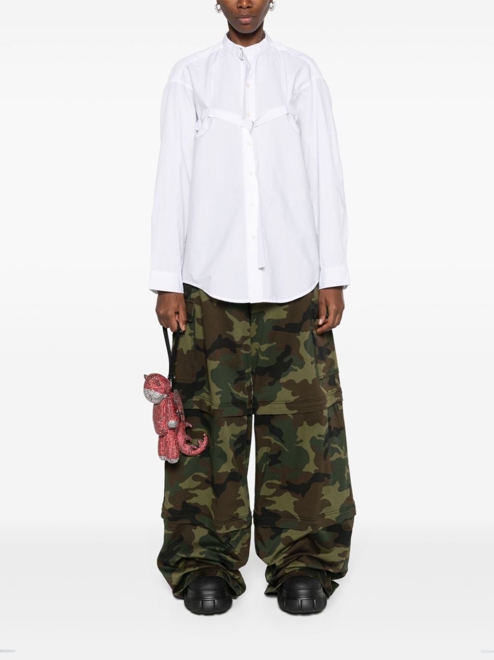 buckle-fastening cotton shirt - 2