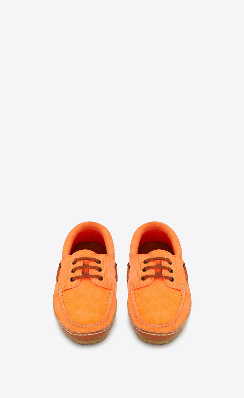 SAINT LAURENT ashe boat shoes in suede outlook