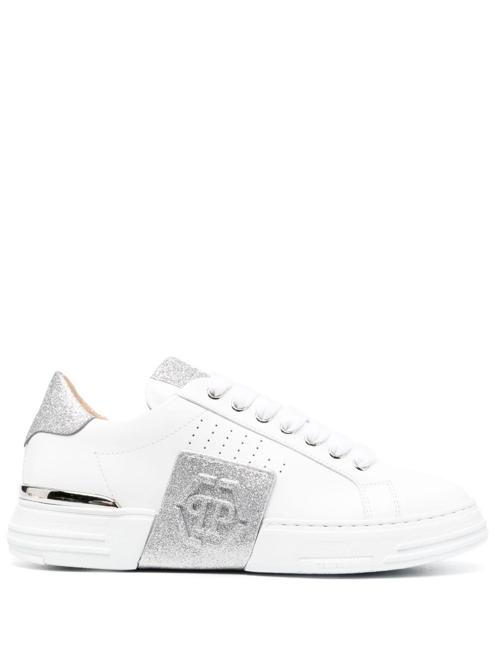 Glitter Lo-Top leather sneakers - 1