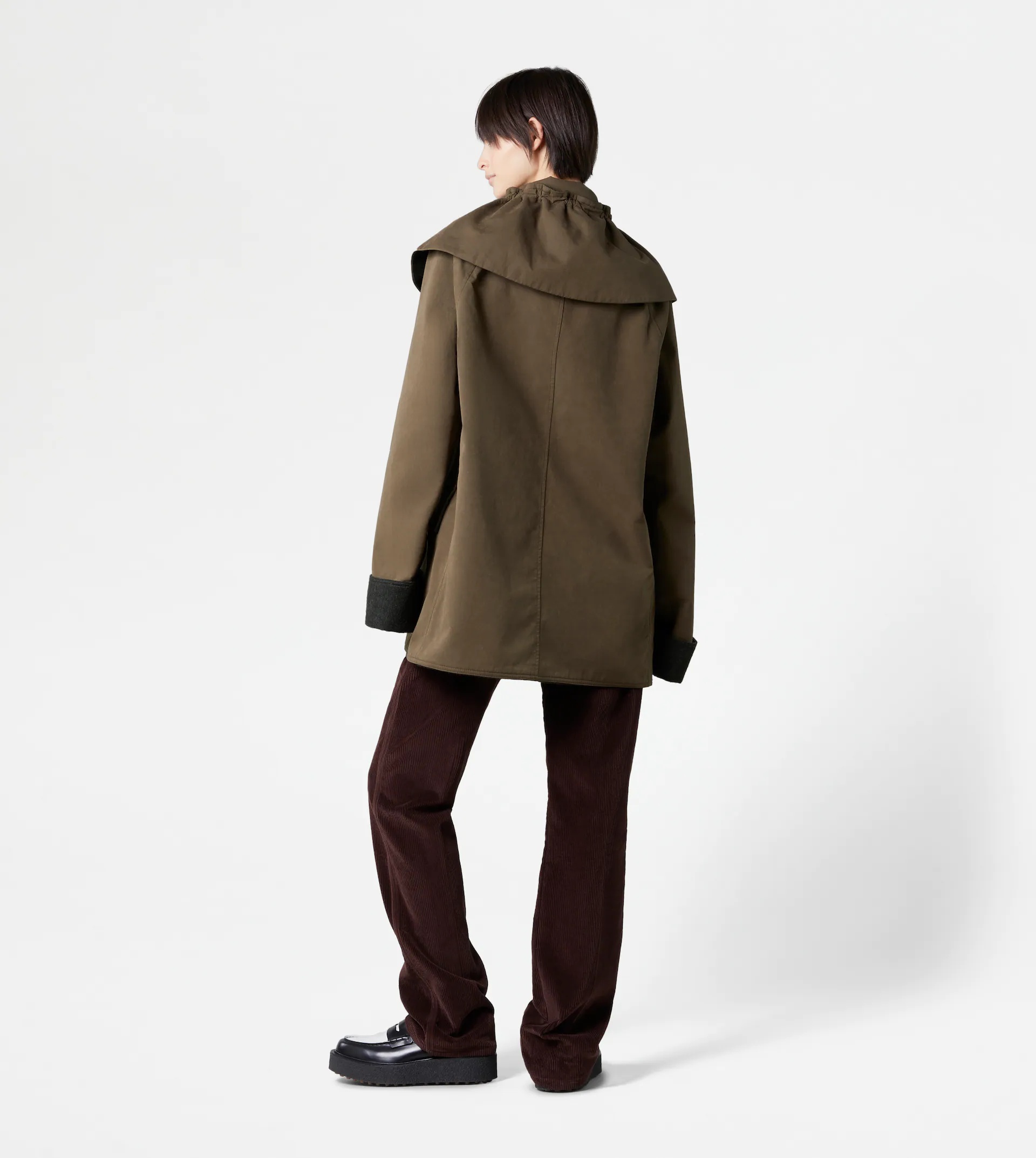 CROPPED REVERSIBLE COAT - GREEN - 3