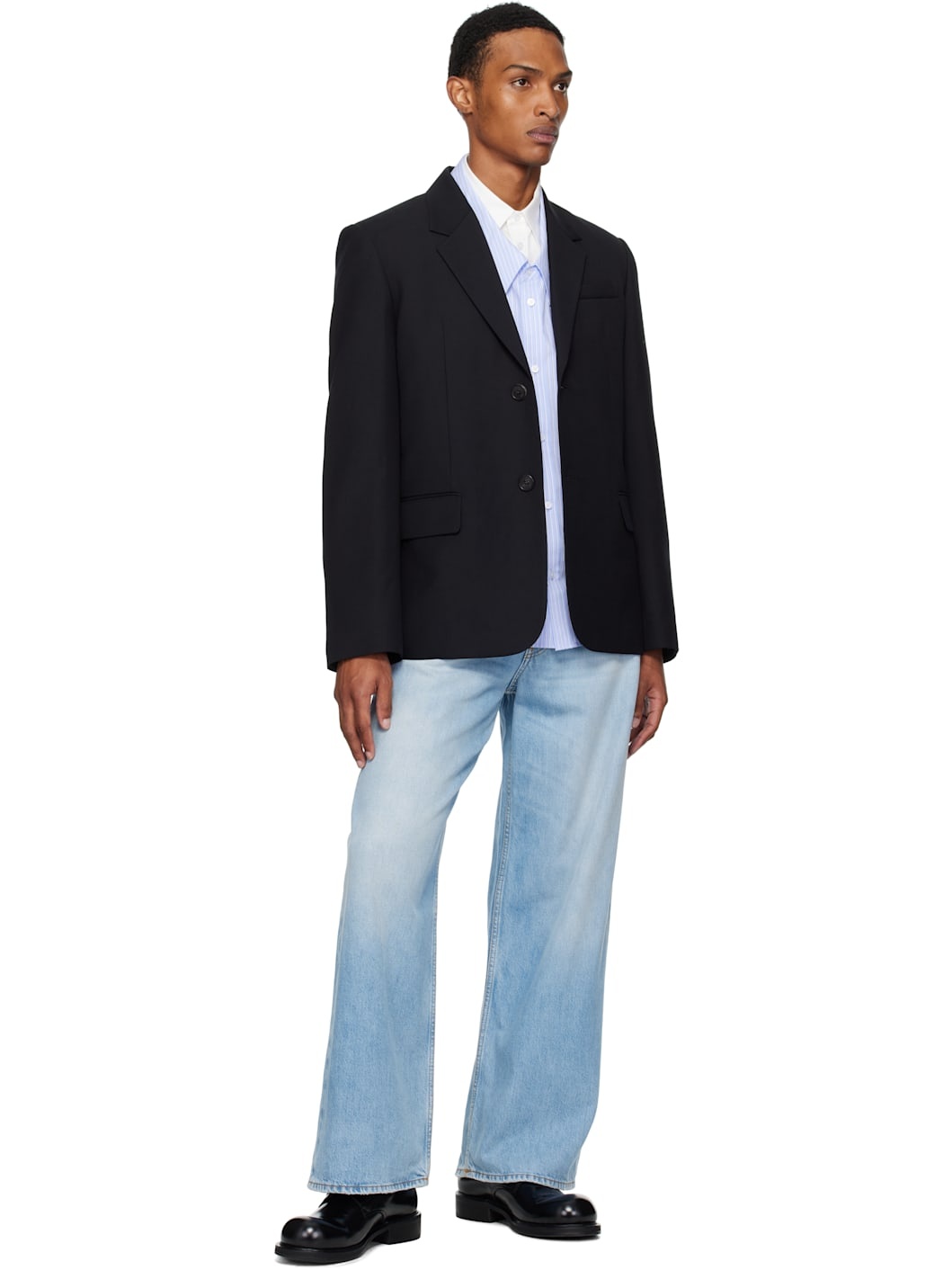 Black Button Blazer - 4